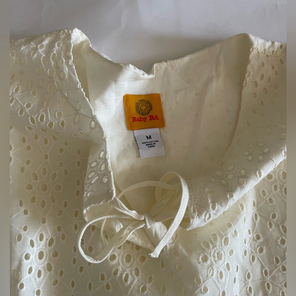 Ruby Rd Ivory Eyelet Tiered Ruffle Mini Dress - Picture 5 of 5
